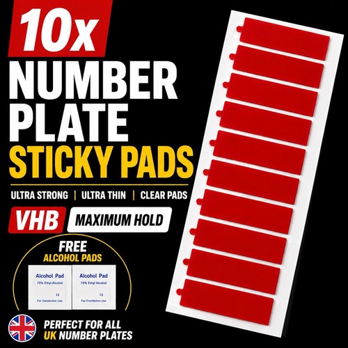 Number plate sticky - sticky, pads