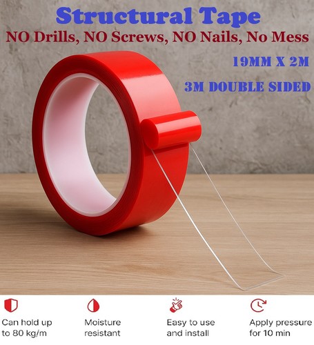 Double sided tape heavy duty - double,